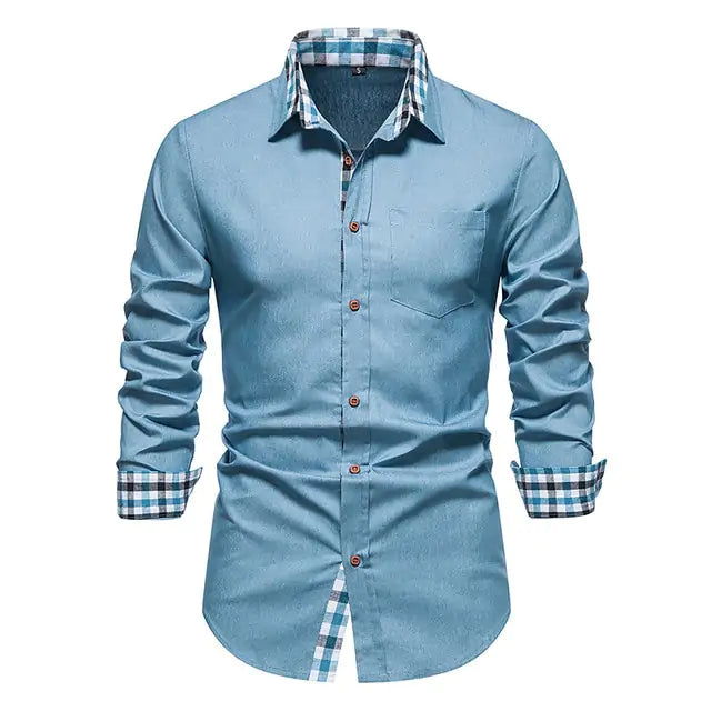 Men's Plaid Patchwork Formal Shirts