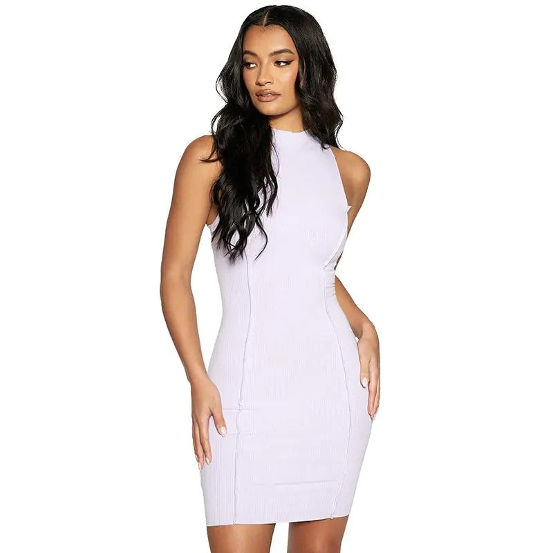 Ribbed Sleeveless Bodycon Summer Dresses