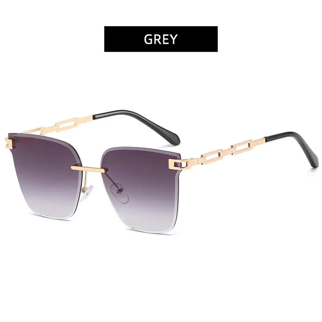 Frameless Cat-Eye Sunglasses