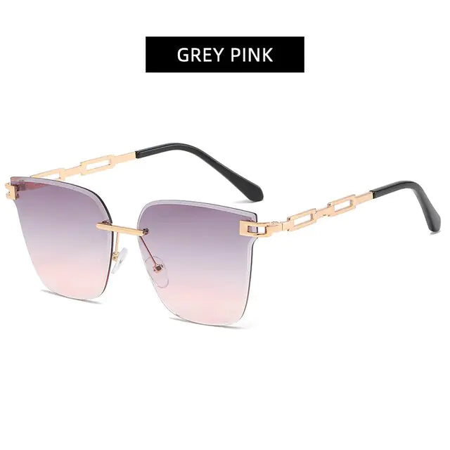 Frameless Cat-Eye Sunglasses