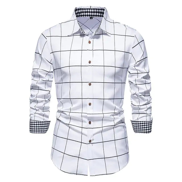 Men's Plaid Patchwork Formal Shirts