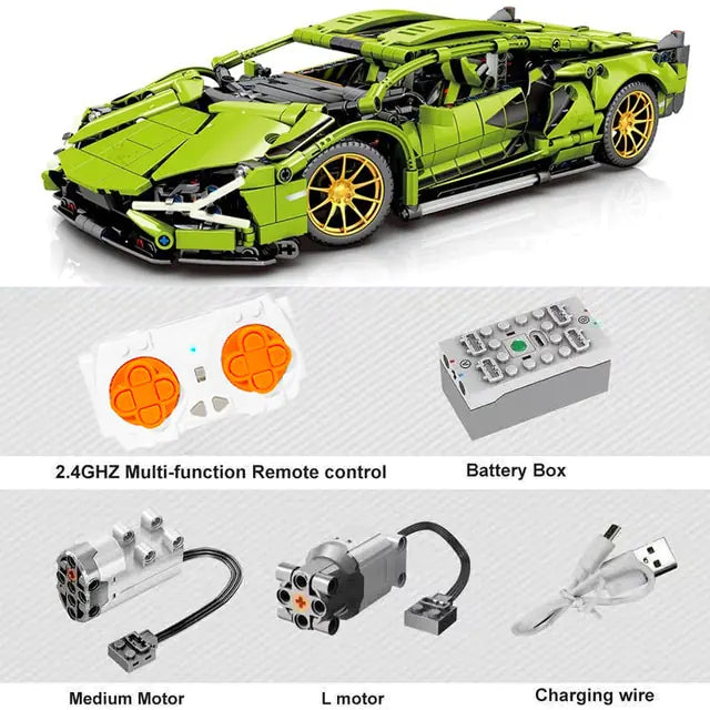 Green Lamborghini Sian Building Blocks