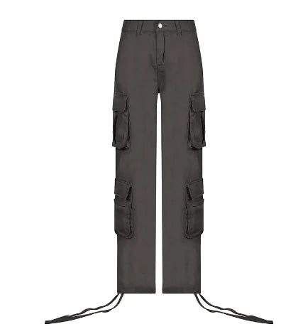 Solid Baggy Cargo Pants