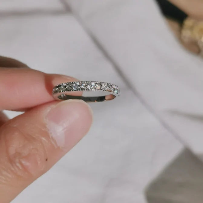 Crystal Inlaid Heart Ring