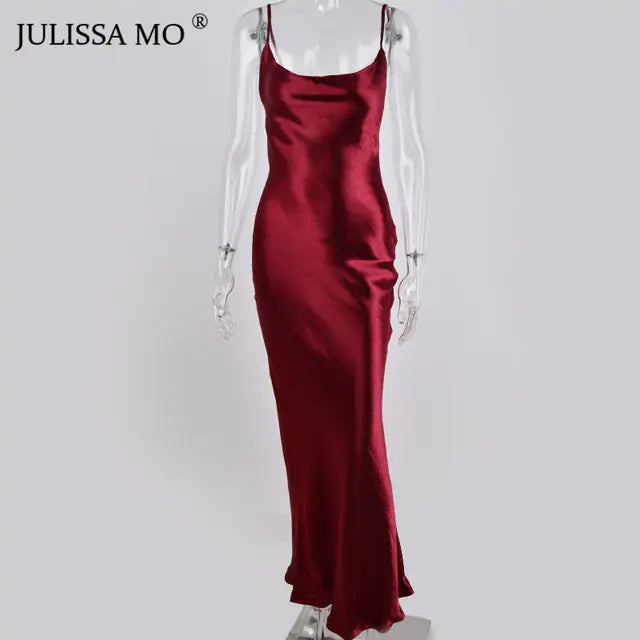 Sexy Satin Spaghetti Dress