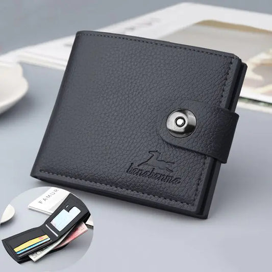Retro Woven Pattern Leather Wallet