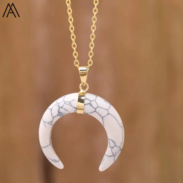 Moon Shaped Amethyst Necklace