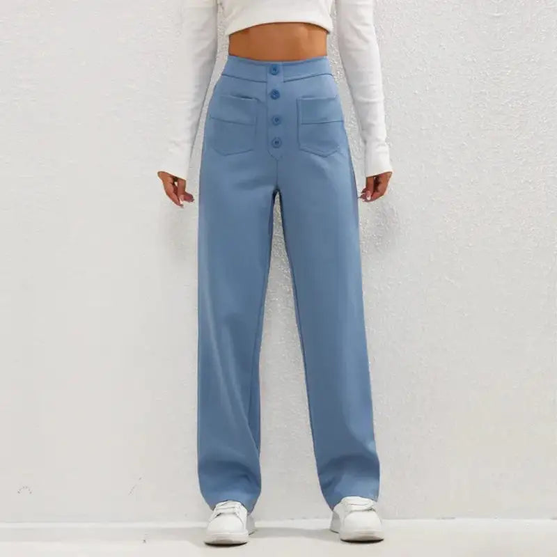 High-Waisted Casual Pants