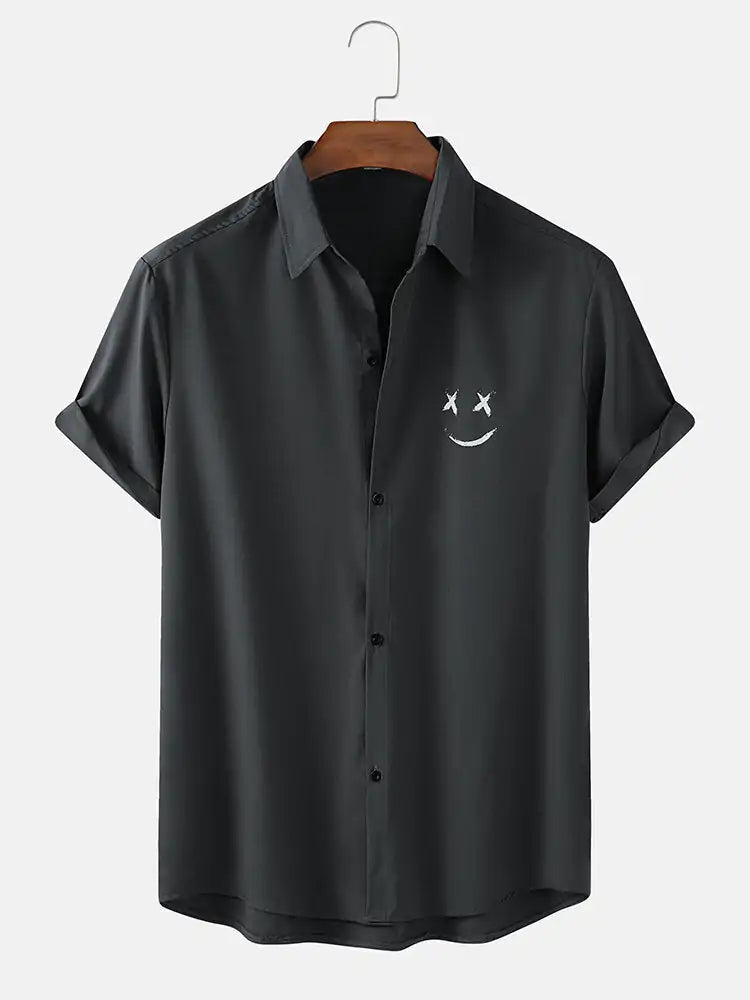 Men's Graffiti Smile Button-Up Shirts
