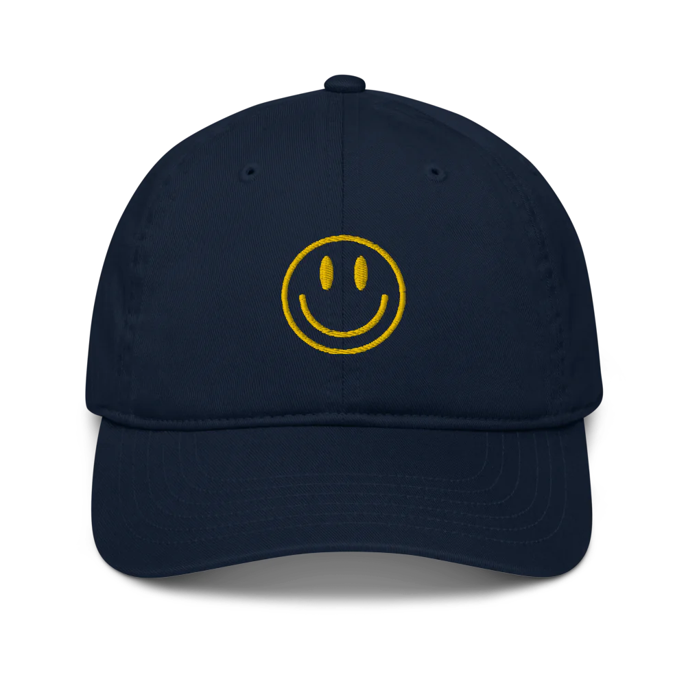 Smiley Face Organic Baseball Cap