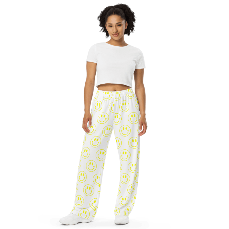 All-Over Smiley Face Unisex Wide-Legged Pants