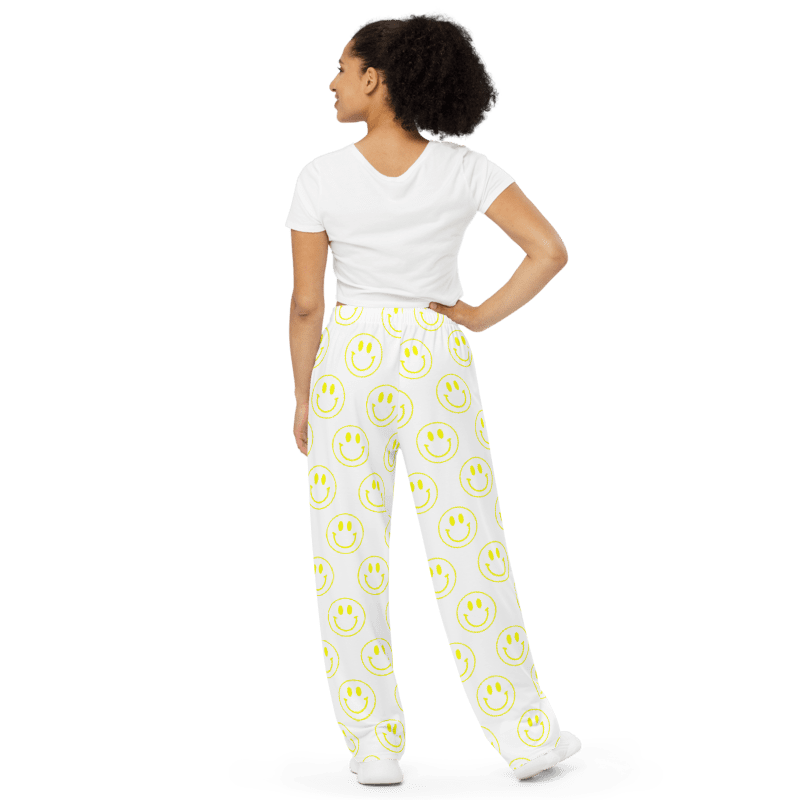 All-Over Smiley Face Unisex Wide-Legged Pants