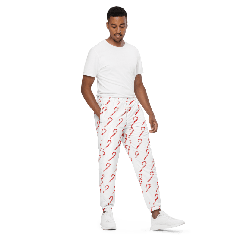 All-Over Candy Cane Print Unisex Track Pants