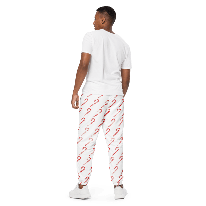 All-Over Candy Cane Print Unisex Track Pants