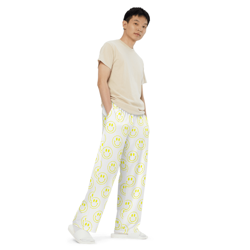 All-Over Smiley Face Unisex Wide-Legged Pants