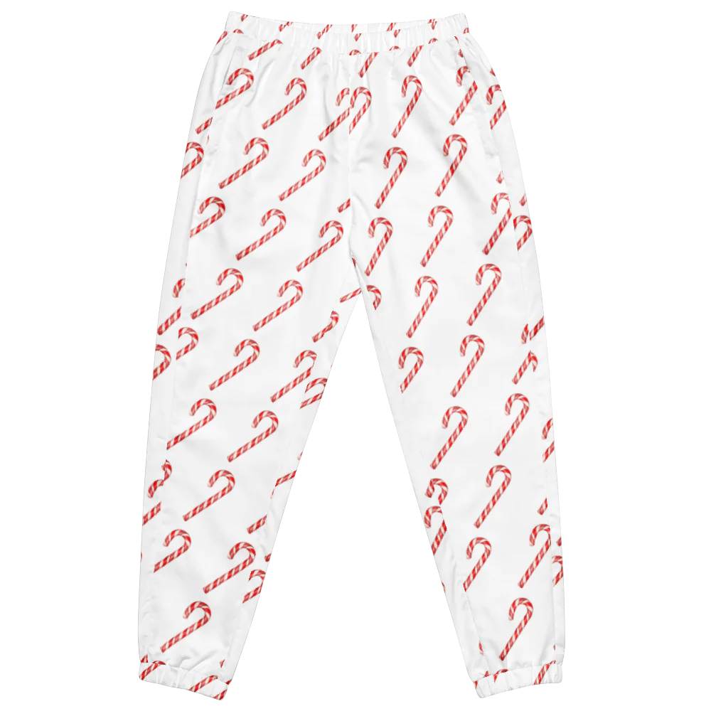 All-Over Candy Cane Print Unisex Track Pants