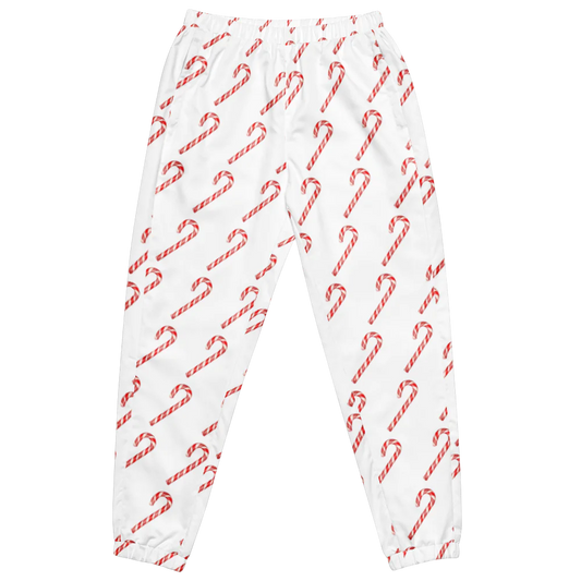 All-Over Candy Cane Print Unisex Track Pants