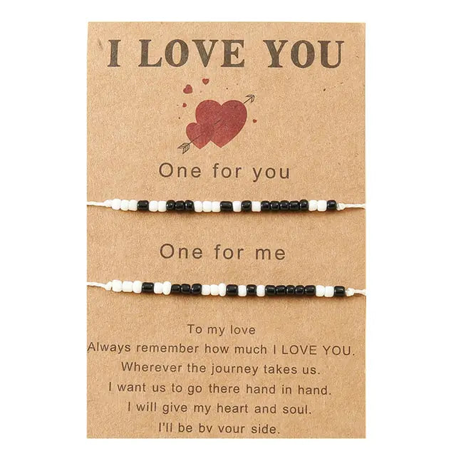 "I Love You" Morse Code Charm Bracelets