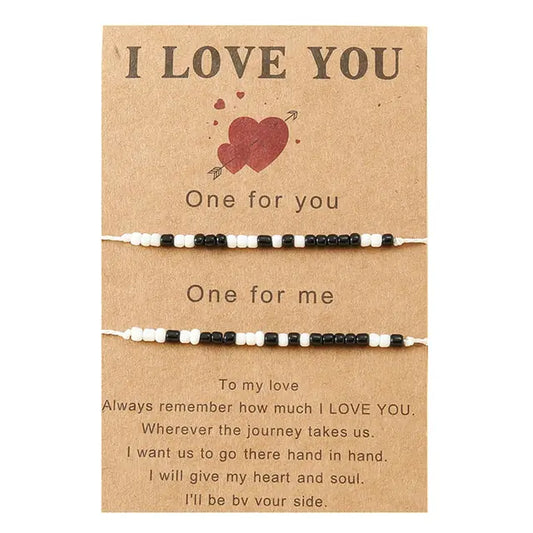 "I Love You" Morse Code Charm Bracelets
