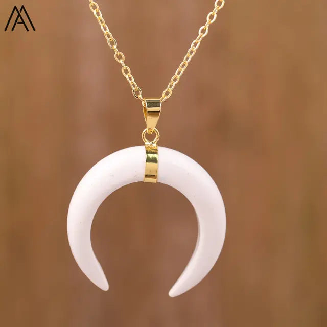 Moon Shaped Amethyst Necklace
