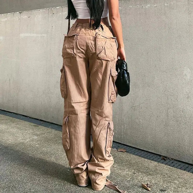 Solid Baggy Cargo Pants
