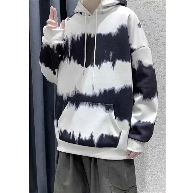 Men's Oversized Tie-Dye Drawstring Hoodies