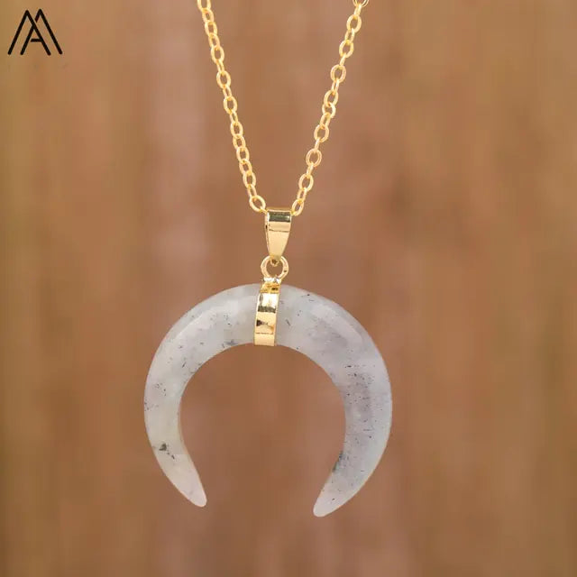 Moon Shaped Amethyst Necklace