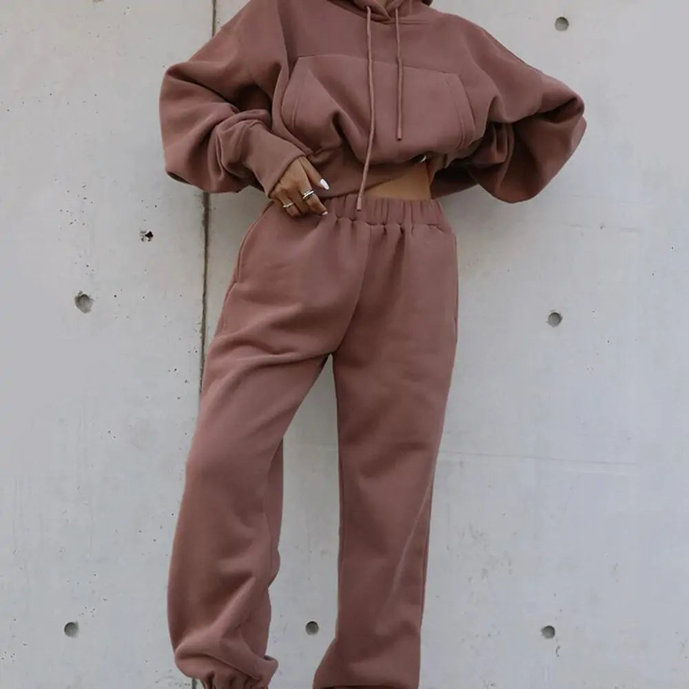 Women's Warm Hoodie and Pants Set