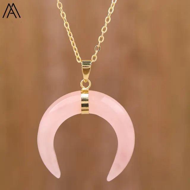 Moon Shaped Amethyst Necklace