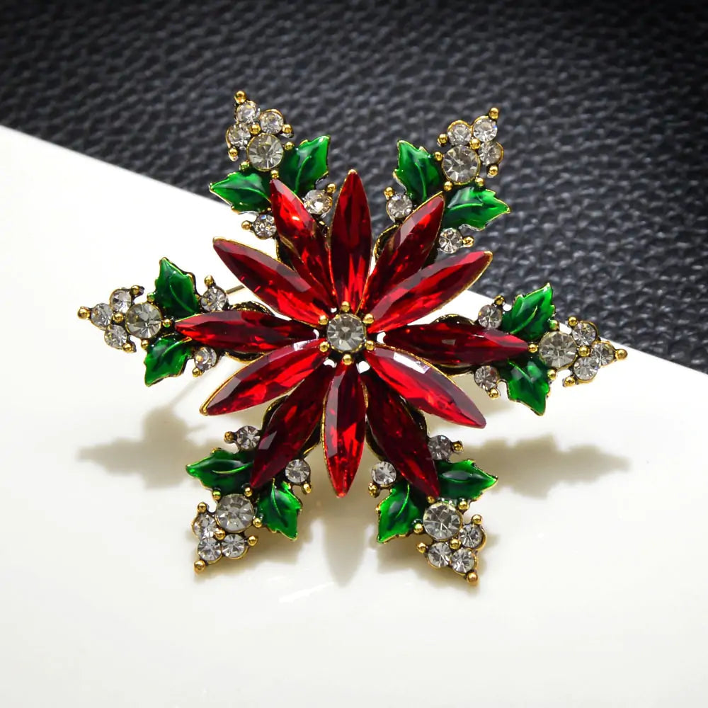 Crystal Snowflake Christmas Pin