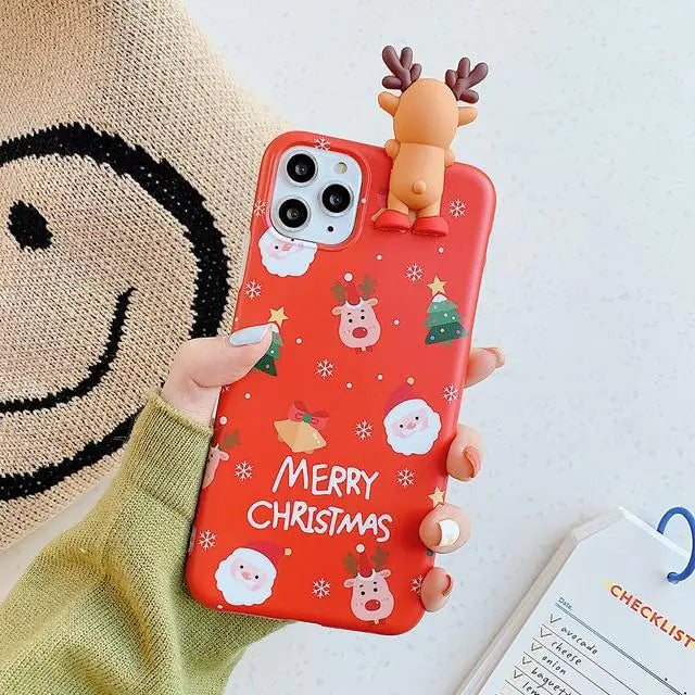 3D iPhone Christmas Reindeer Case