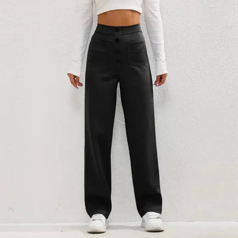 High-Waisted Casual Pants