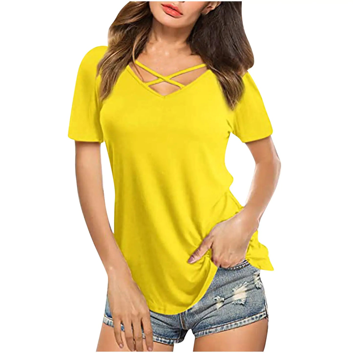 Front Cross Short Sleeve Top