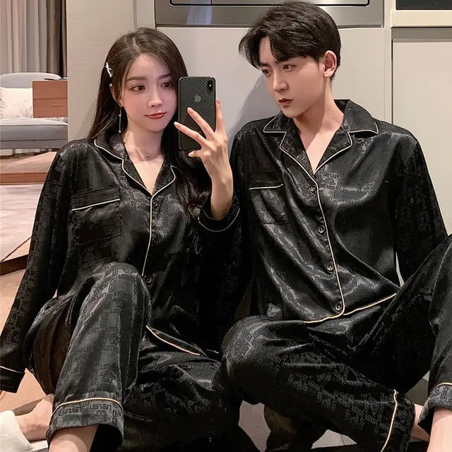Couples Luxury Silk Pajama Sets