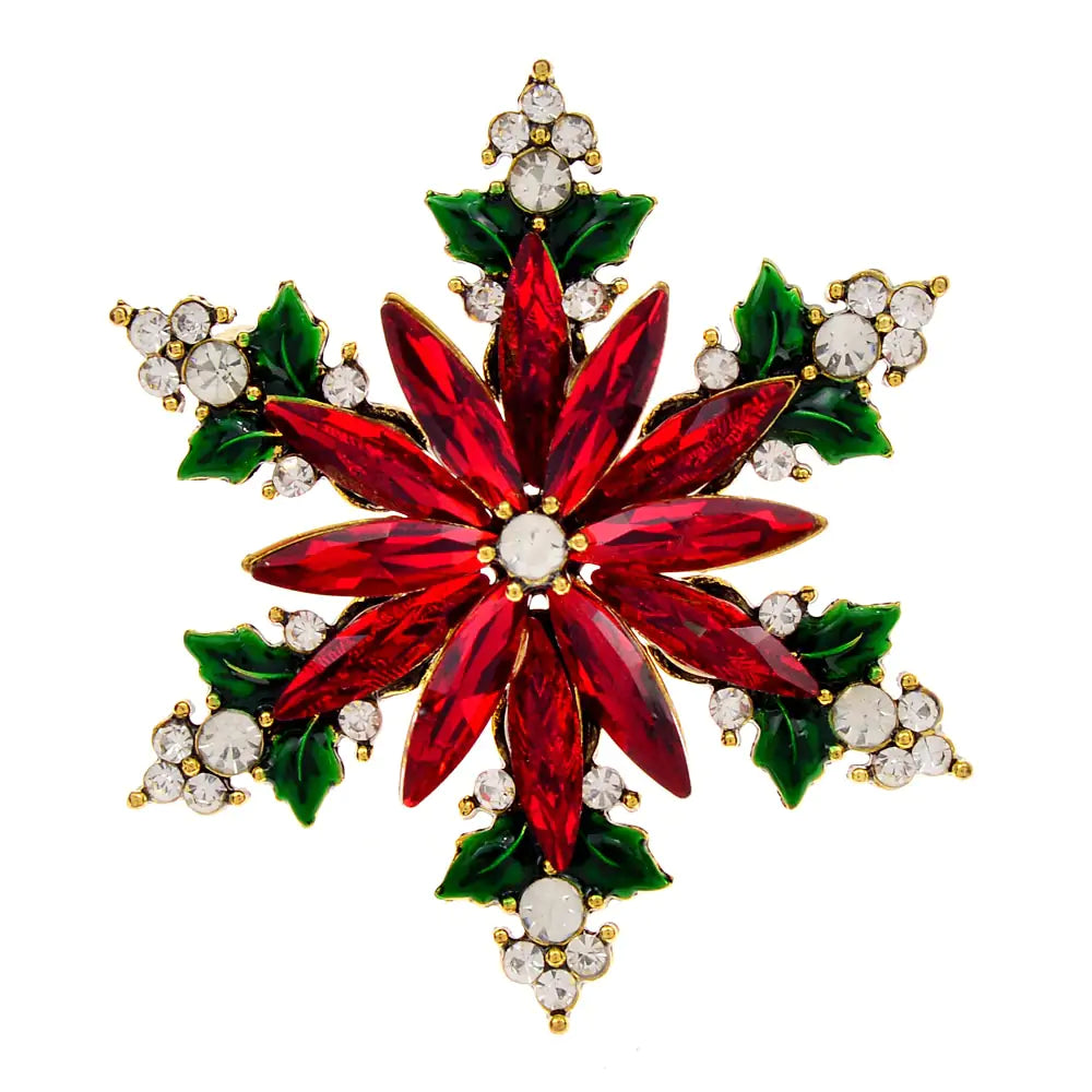 Crystal Snowflake Christmas Pin