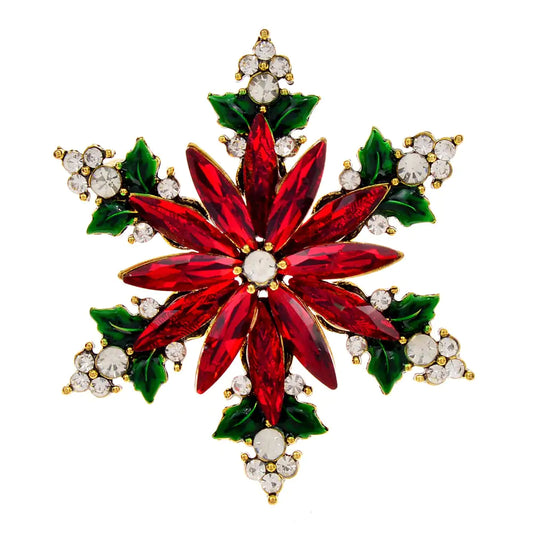 Crystal Snowflake Christmas Pin