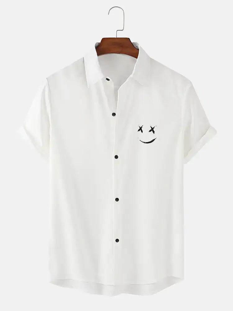 Men's Graffiti Smile Button-Up Shirts
