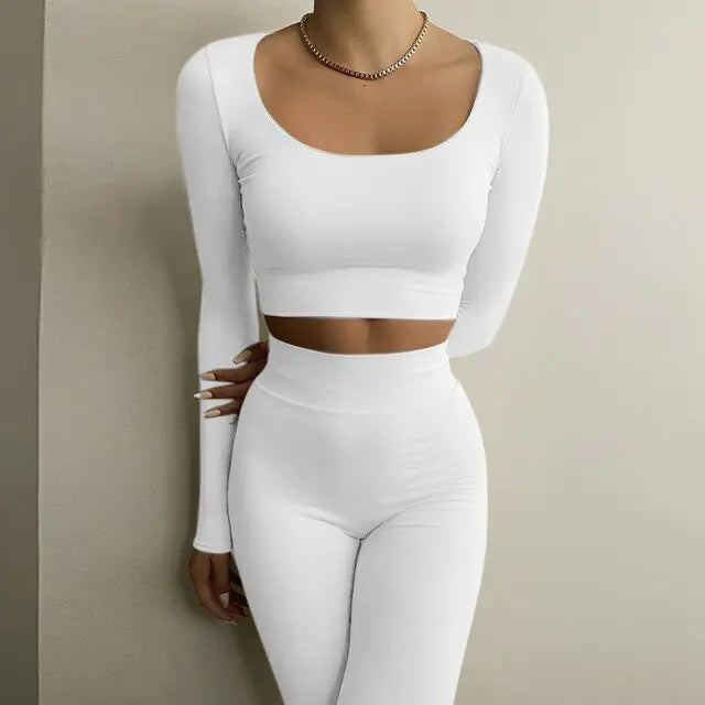 Long Sleeve Crop Top & Leggings Set