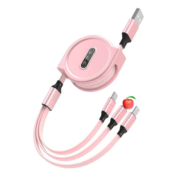 Retractable 3 in 1 USB Cable