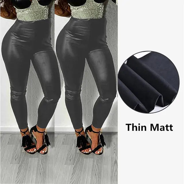 High Waist Leather Leggings