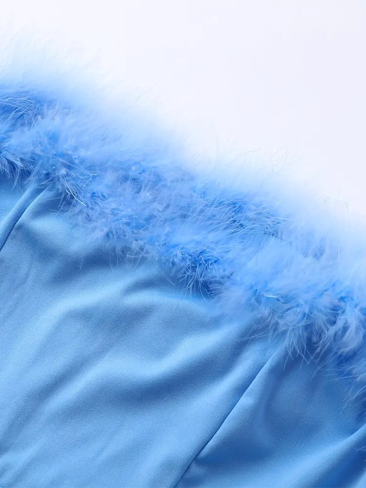Women's Sequined Feather-Paneled Jumpsuit