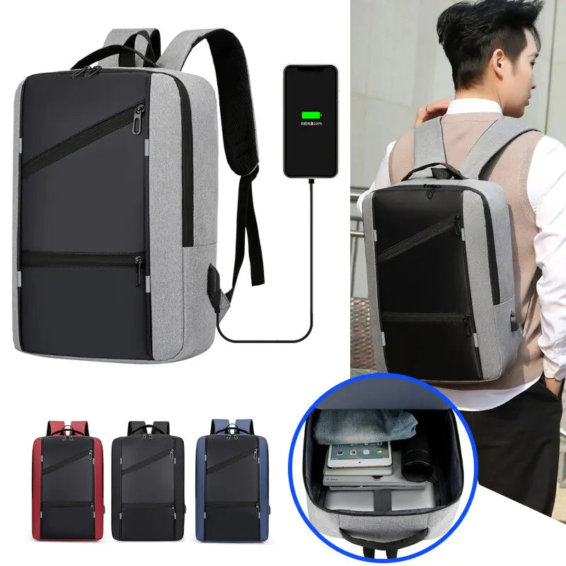 Casual Waterproof Backpack with USB Port