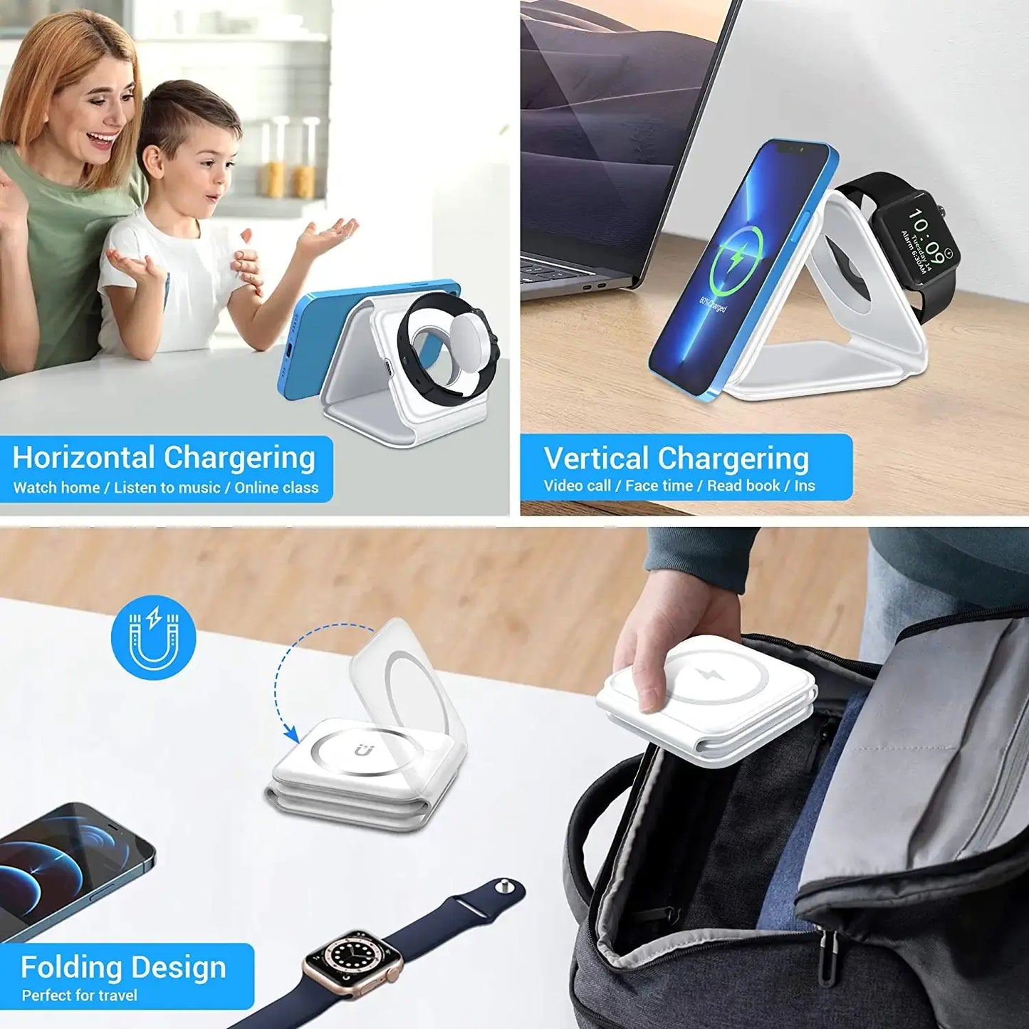 3 in 1 Foldable Magnetic Wireless Fast Charger