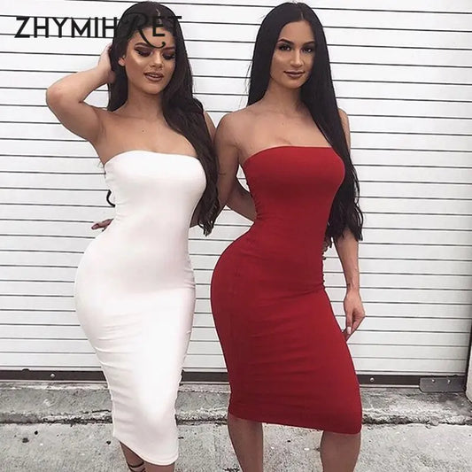 Elegant Strapless Long Dress