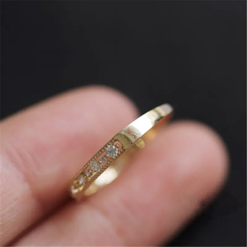 Crystal Inlaid Heart Ring