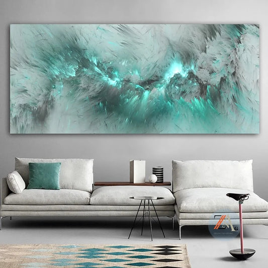 Geometric Clouds Paint Canvas