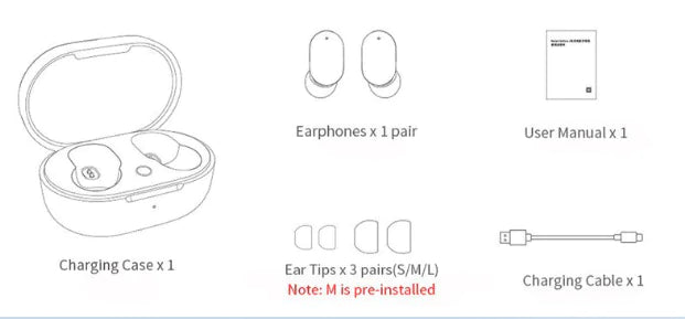 Noise Reducing Touch Control Bluetooth Earbuds