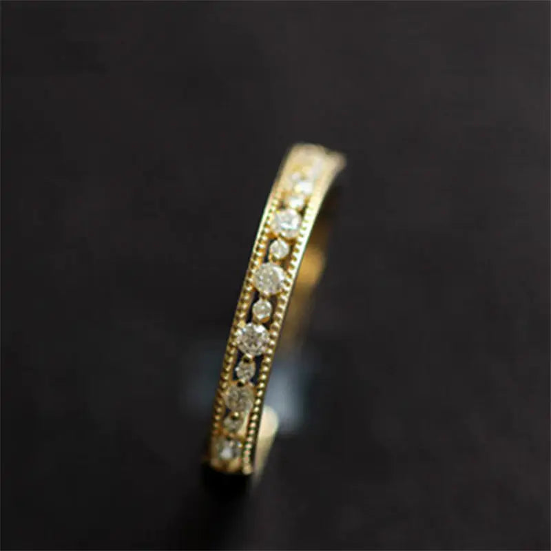 Crystal Inlaid Heart Ring