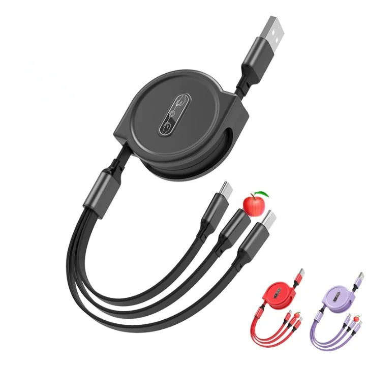 Retractable 3 in 1 USB Cable