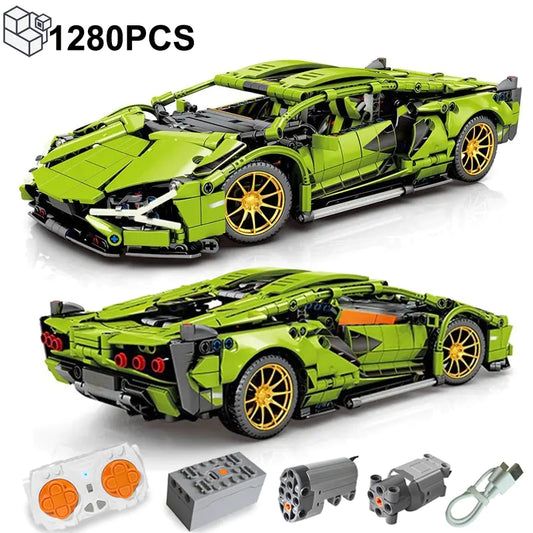 Green Lamborghini Sian Building Blocks